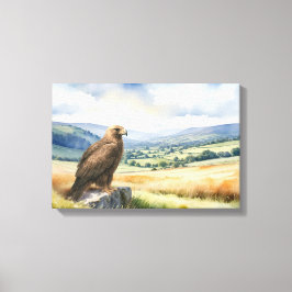 Impressão Em Tela Golden Eagle Bird Wildlife Art Watercolor Style 