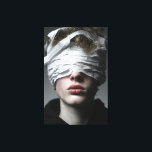 Impressão Em Tela Golden Glow Melanin Fierce Close-Up<br><div class="desc">Golden-bronze light sculpts flawless deep brown skin, illuminating sharp cheekbones, glossy nude-pink lips, and intense dark eyes framed by smoky glitter shadow. A sleek short natural cut and massive hammered gold hoop earrings catch fiery reflections, while layered gold chains add regal texture against a high-neck black top. The powerful close-up...</div>