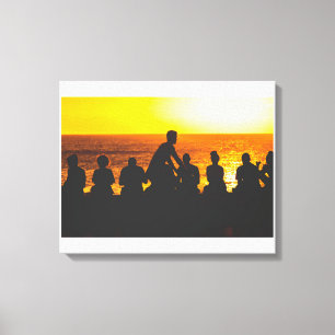 Impressão Em Tela Golden Hour Silhouettes by the Sea in Salvador