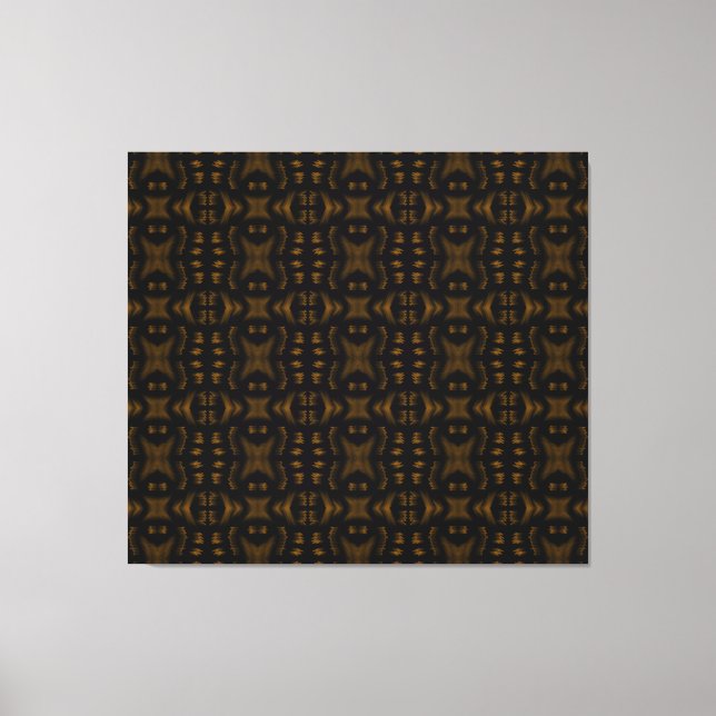 Impressão Em Tela Golden Obsidian Tribal Ikat Pattern (Frente)