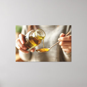 Impressão Em Tela Golden Pour: The Pure Essence of Honey