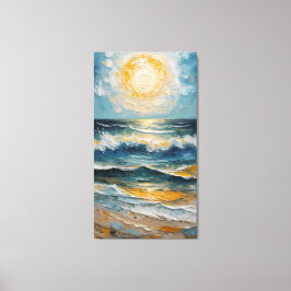 Impressão Em Tela Golden Tide: Impressionist Ocean Sunset