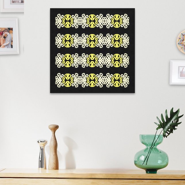 Impressão Em Tela Golden Yellow Ornamental Stripe Seamless Pattern (Criador carregado)