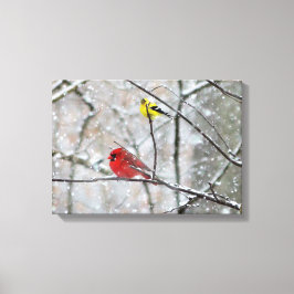 Impressão Em Tela Goldfinch e Cardeal