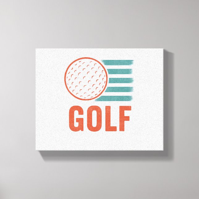 Impressão Em Tela Golf Grunge Retro (Frente)