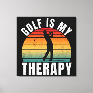 Impressão Em Tela Golfe é minha terapia Tipografia Vintage Engraçada