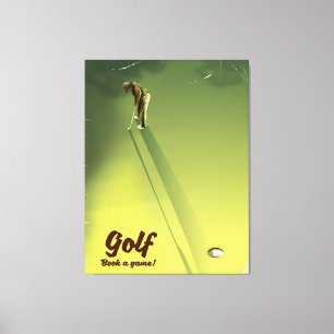 Impressão Em Tela Golfe "livro poster vintage de um jogo"