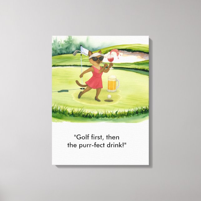 Impressão Em Tela Golfer is on putting green for Siamese Cat lovers (Frente)