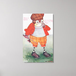 Impressão Em Tela Golfing Owl Noting Silence é Ouro