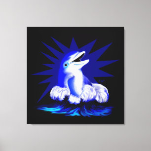 Impressão Em Tela Golfinho sorridente