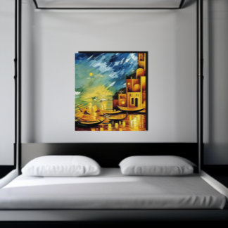 Impressão Em Tela Gondola no Canal Vintage