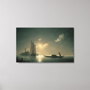 Impressão Em Tela Gondolier no mar em a noite, 1843