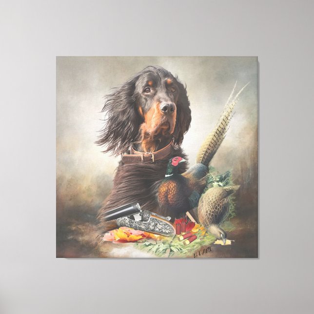 Impressão Em Tela Gordon setter com faisões, Art (Frente)