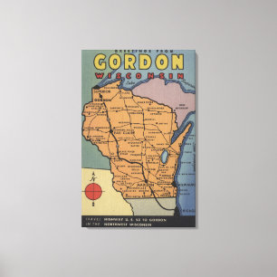 Impressão Em Tela Gordon, Wisconsin - grandes cenas da letra