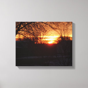 Impressão Em Tela Gorgeous Winter Sunrise no Missouri