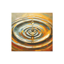 Gota de Água Dourada com Ondulações – Arte Abstrat