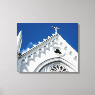 Impressão Em Tela Gothic Architecture Details of a Historic White Ch