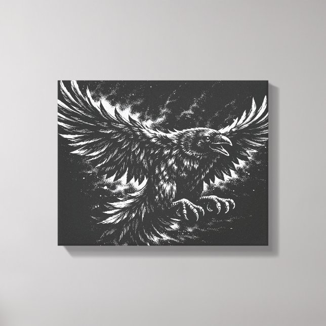 Impressão Em Tela Gothic Raven – por BurnsInHell (Frente)