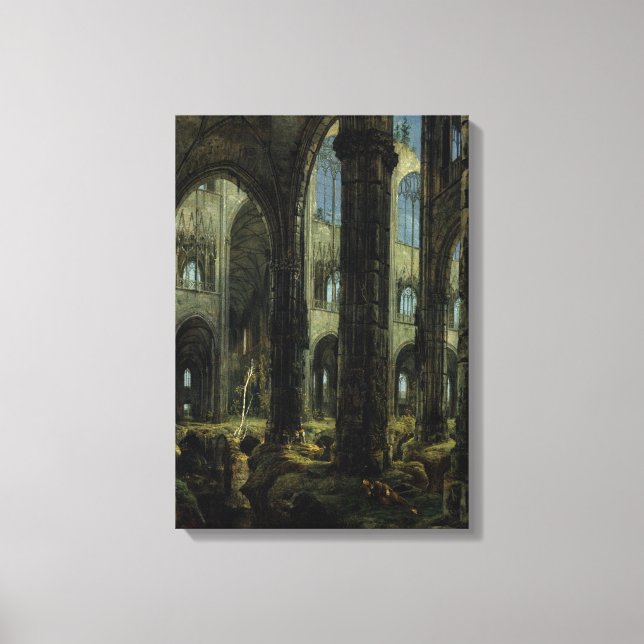 Impressão Em Tela Gótica Church Ruins (por Carl Blechen) (Frente)