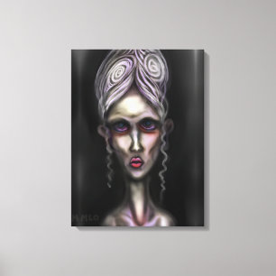 Impressão Em Tela Gótica Pale Spooky Mulher Fantasma Arte de Casa A