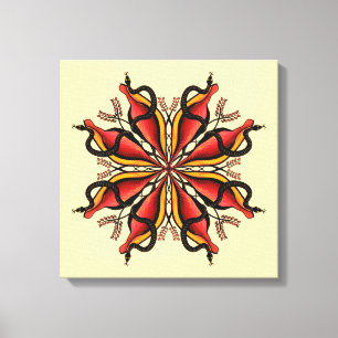 Impressão Em Tela Gótico Cobra Estilo de Tatuagem da Flor