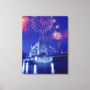 Impressão Em Tela Grã-Bretanha, Londres. Fogos de artifício sobre a