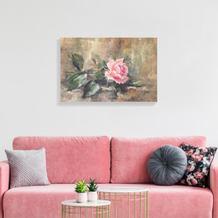 Impressão Em Tela Graça Rosa Enrubescida