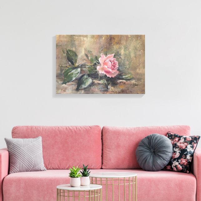 Impressão Em Tela Graça Rosa Enrubescida (Insitu(Sala de estar))