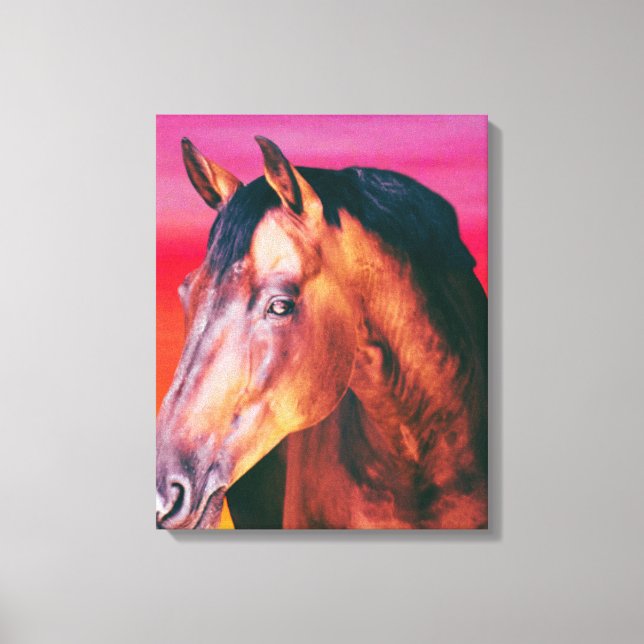 Impressão Em Tela Gradiente de Cavalo de Baía (Frente)