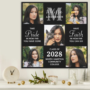 Impressão Em Tela Graduação da Colagem de Fotos do Formando Modern
