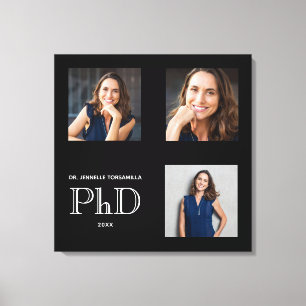 Impressão Em Tela Graduação de PhD Preto de Foto do Keepsasaame