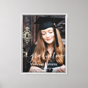Impressão Em Tela Graduação Personalizada de Fotos de Script Elegant