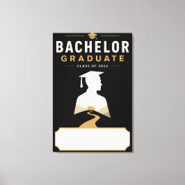Impressão Em Tela Graduado Bacharel 2026 Nome Personalizado Design