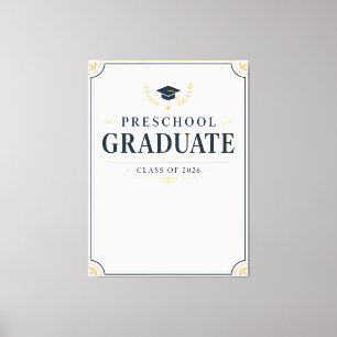Impressão Em Tela Graduado na Pré-Escola 2026 Nome Personalizado Tel