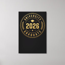 Impressão Em Tela Graduado Universitário 2026 Desenho do Emblema Dou