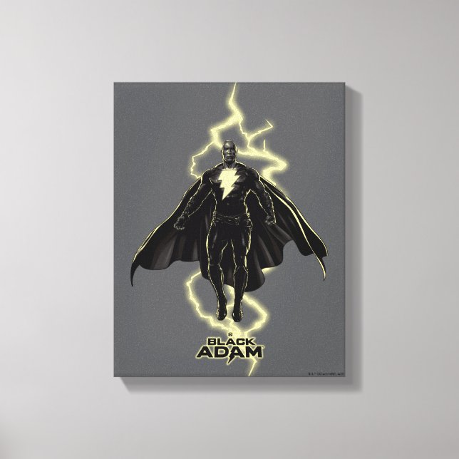 Impressão Em Tela Gráfico Black Adam Lightning Silhouette (Frente)