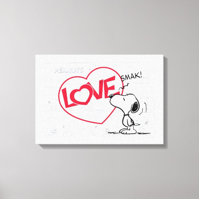 Impressão Em Tela Gráfico da banda desenhada "Love" Snoopy (Frente)