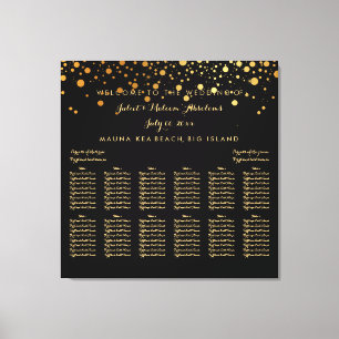 Impressão Em Tela Gráfico de assentos em ouro/casamento deslumbrado