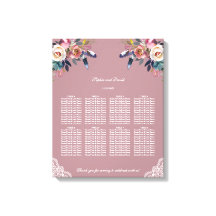 Gráfico de Assentos Florais de Casamento Dusty Ros