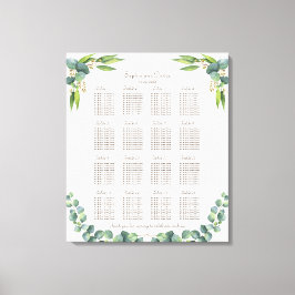 Impressão Em Tela Gráfico de Casamento de Casamento de Eucalipto Saí