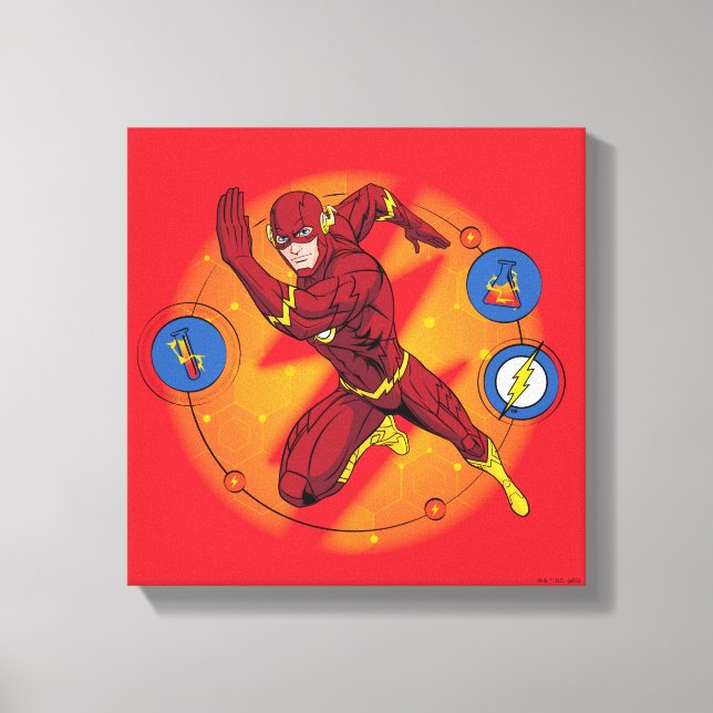 Impressão Em Tela Gráfico de Laboratório Flash de Cartoon em Execuçã (Frente)