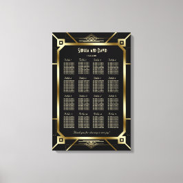 Impressão Em Tela Gráfico de Luxo Negro e Excelente Dourado Gatsby S