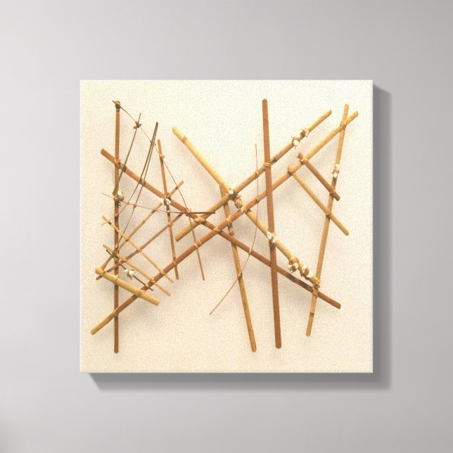 Impressão Em Tela Gráfico de Navegação do Stick das Ilhas Marshall (Frente)