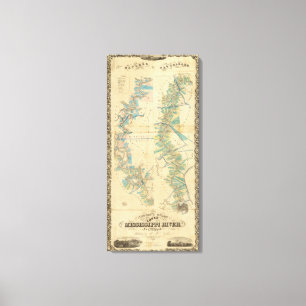 Impressão Em Tela Gráfico do Rio Lower Mississippi