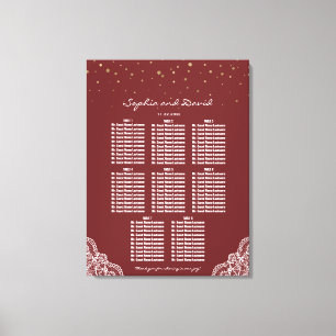 Impressão Em Tela Gráfico Dourado de Casamento de Casamento de Lugar