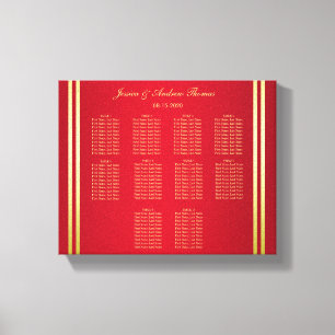 Impressão Em Tela Gráfico Dourado e Vermelho Elegante, Anéis de Casa