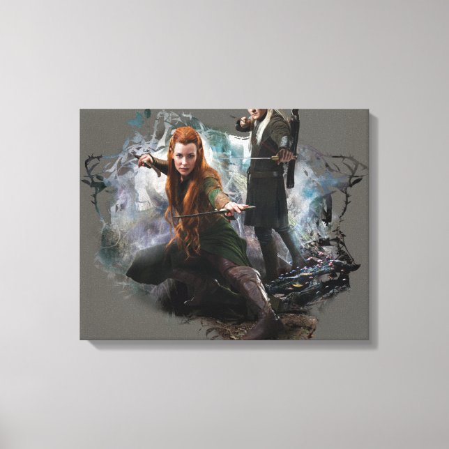 Impressão Em Tela Gráfico TAURIEL™ e LEGOLAS GREENLEAF™ (Frente)