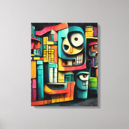 Impressão Em Tela Grafite em tela de fundo preto 3d