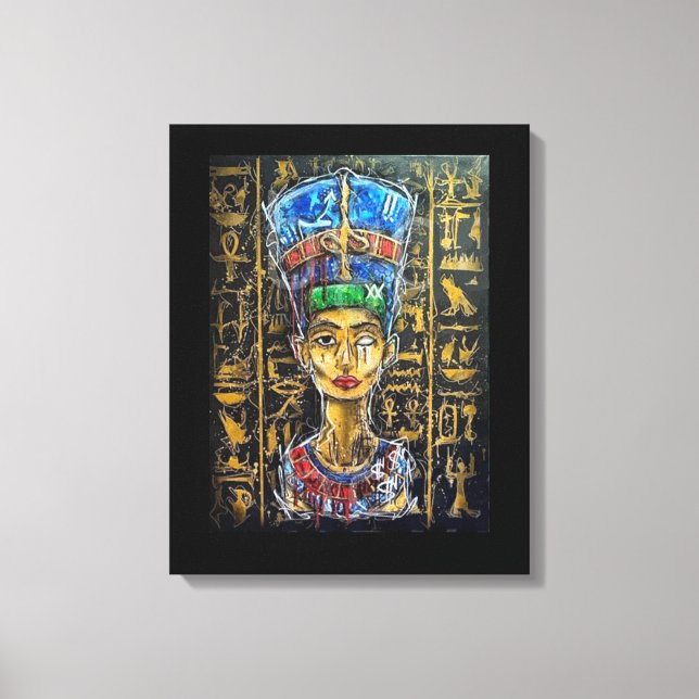 Impressão Em Tela Grafite Pharaoh Queen Nefertiti (Frente)
