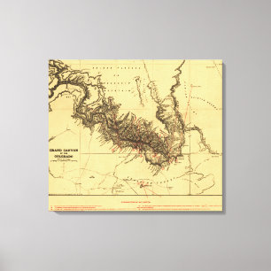 Impressão Em Tela Grand Canyon do mapa de Colorado RiverPanoramic